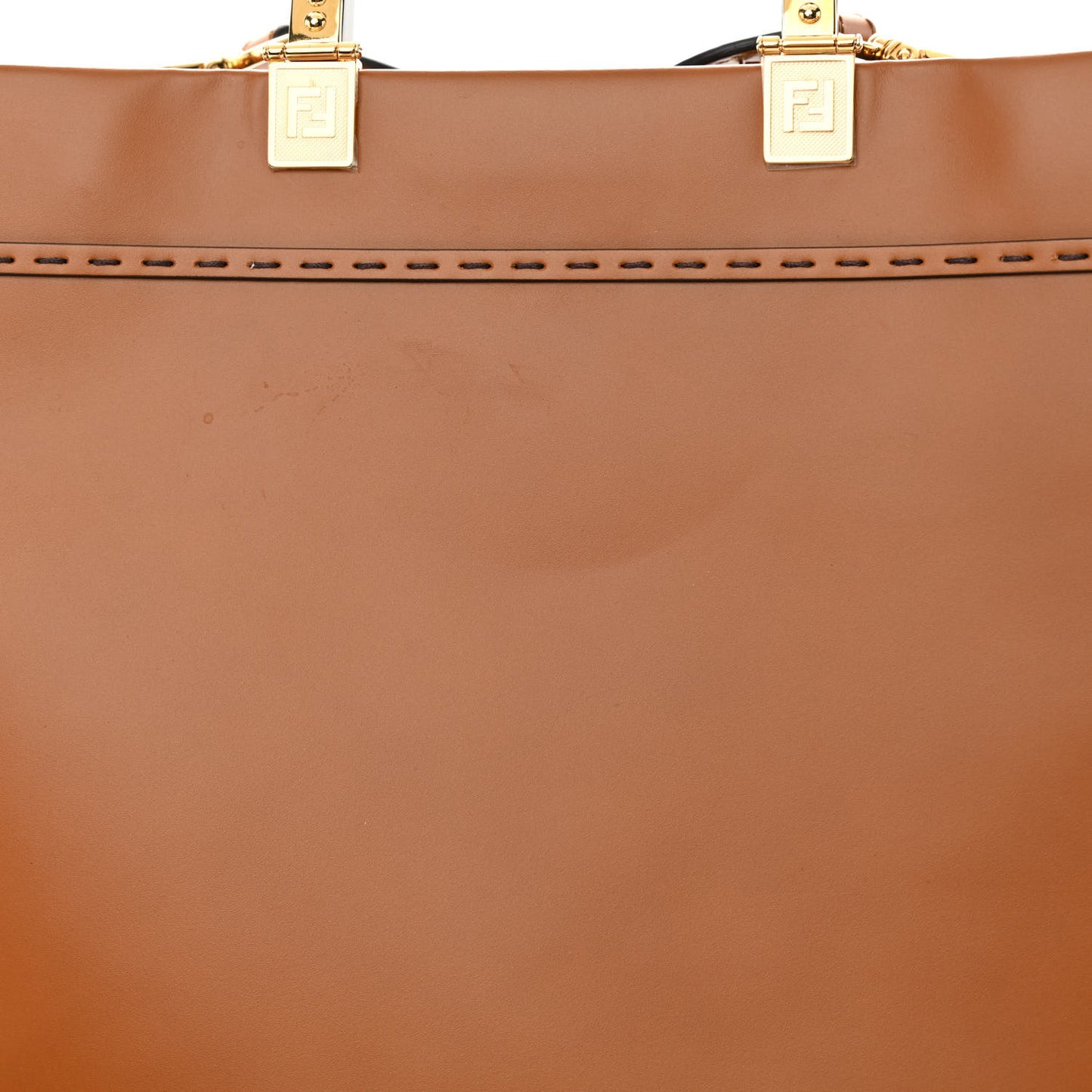 Vitello King Plexiglass Medium Fendi Sunshine Shopper Tote Cuoio