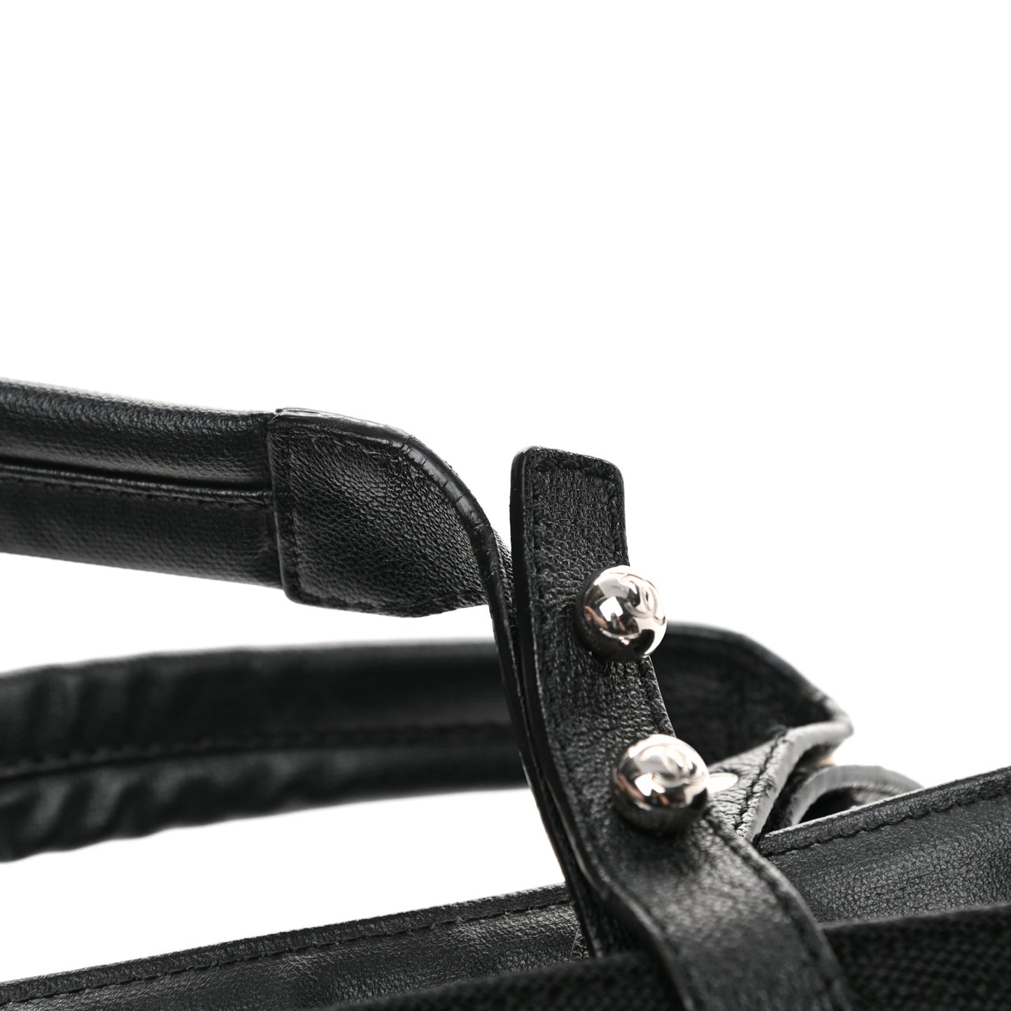 Coated Canvas Large Paris Biarritz Tote Black