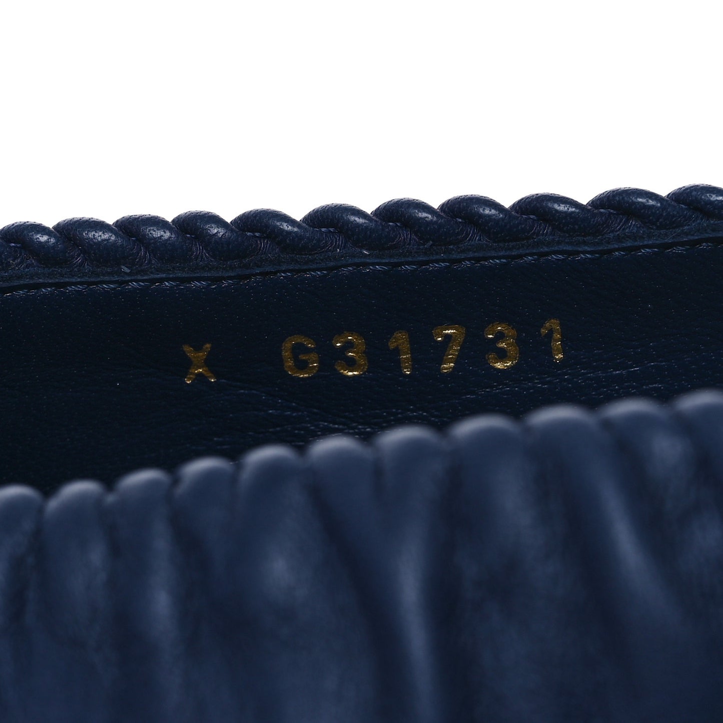 Lambskin Ruched CC Cap Toe Ballerina Flats 39.5 Navy Blue