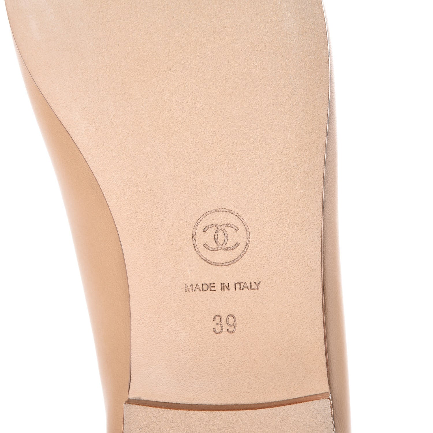 Chanel Lambskin Cap Toe CC Ballerina Flats 39 Beige 6 of 10