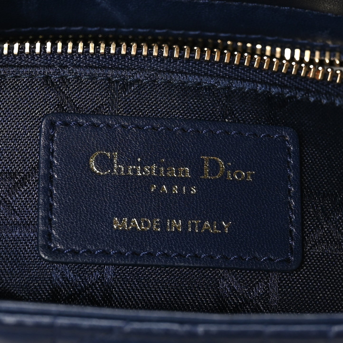 Lambskin Cannage Small Lucky Badges My Lady Dior Navy