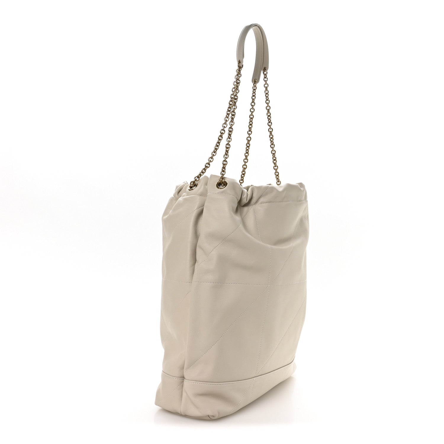 Saint Laurent Lambskin Matelasse Monogram Large Jamie 4.3 Pochon Blanc Vintage 4 of 12