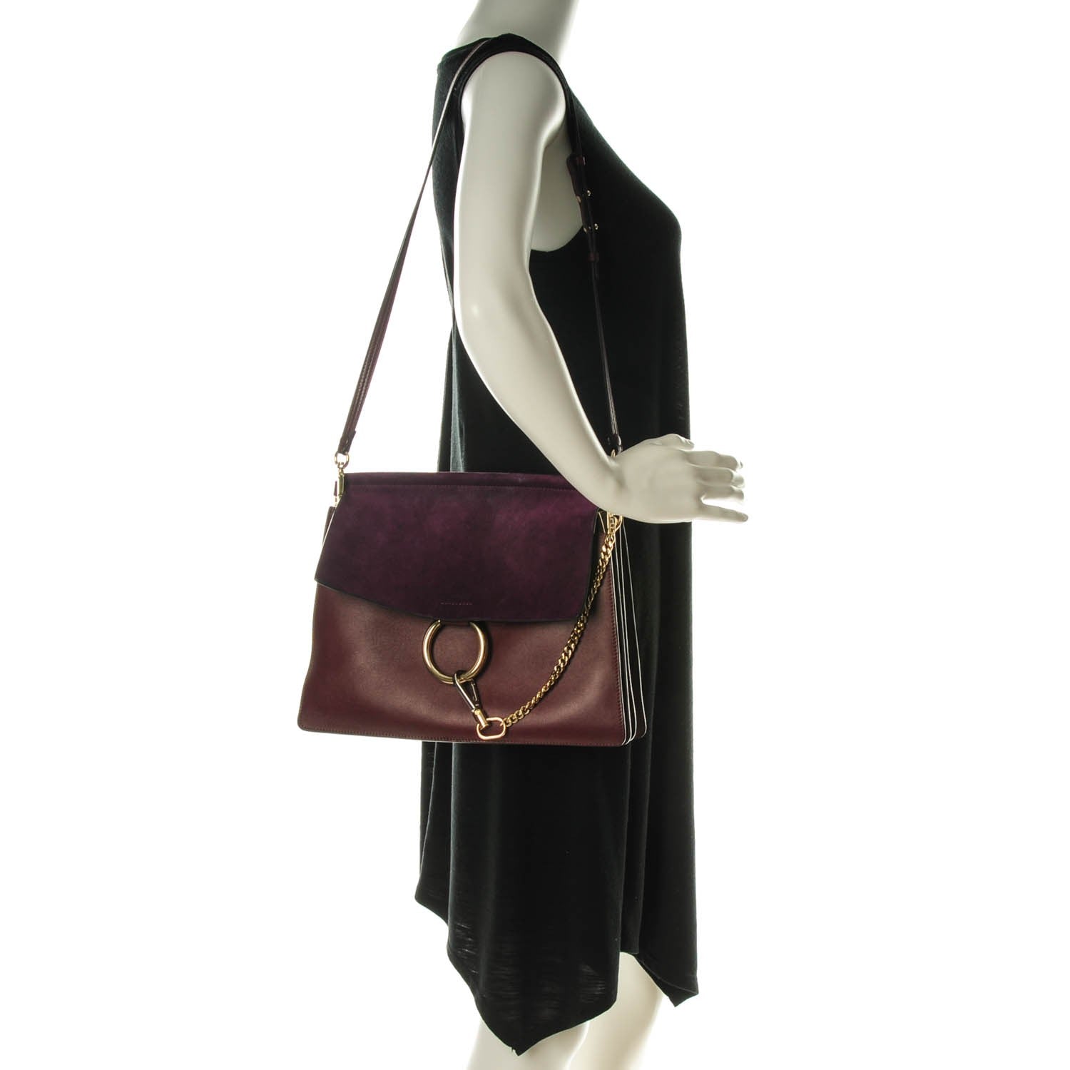 Chloe Calfskin Medium Faye Shoulder Bag Dark Purple 2 of 8