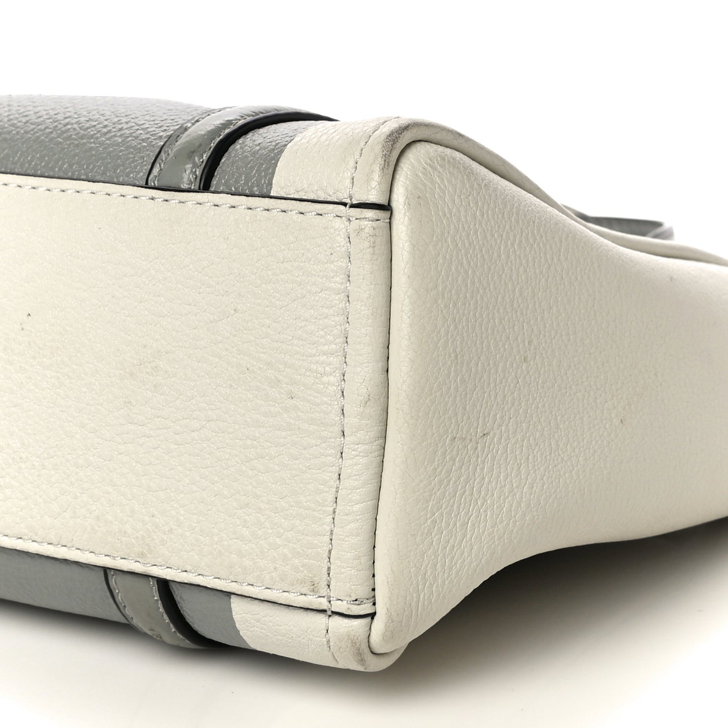 Grained Calfskin The Tag Tote Grey White