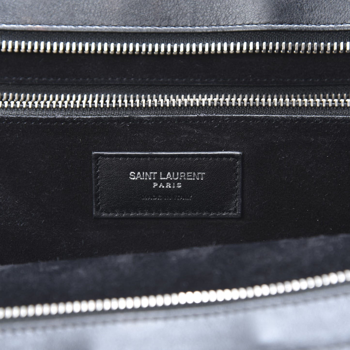 Grained Calfskin Medium Fringe Cabas Rive Gauche Black