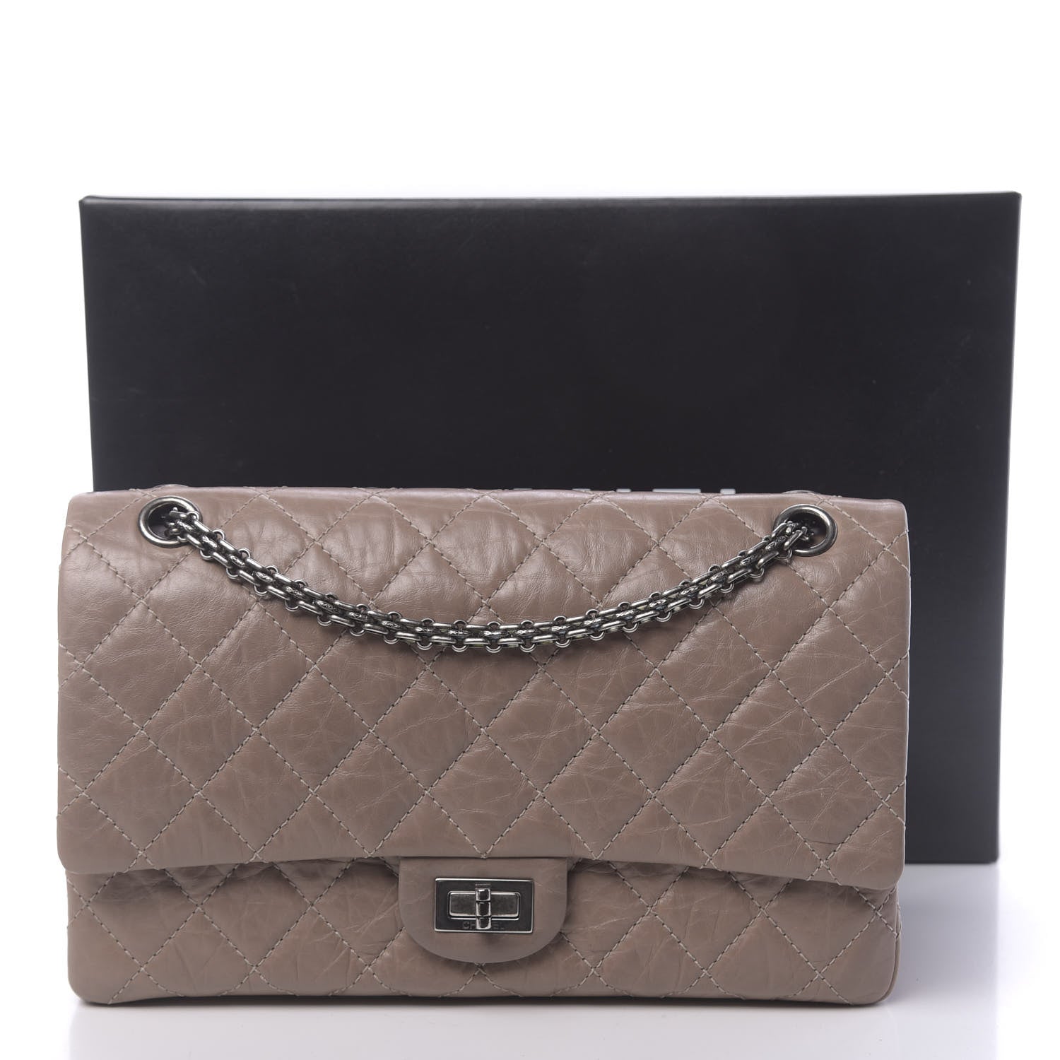 Chanel Aged Calfskin Quilted 2.55 Reissue 226 Flap Taupe 11 of 11