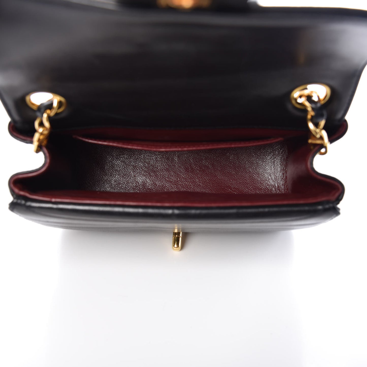Lambskin Horizontal Quilted Mini Flap Black