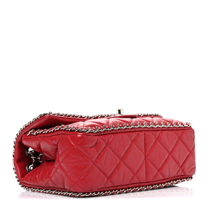Chanel Crumpled Calfskin Medium Chain All Over Flap Red 4 of 10