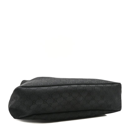 Gucci Monogram Medium Horsebit Chain Hobo Black Beige 4 of 10