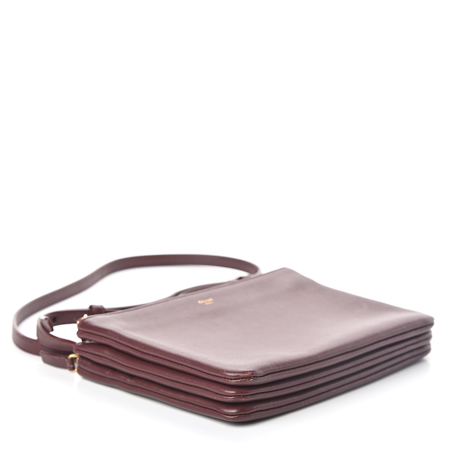 Celine Lambskin Small Trio Crossbody Bag Burgundy 4 of 18