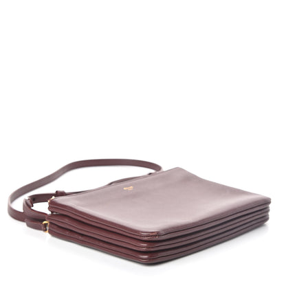 Celine Lambskin Small Trio Crossbody Bag Burgundy 4 of 18