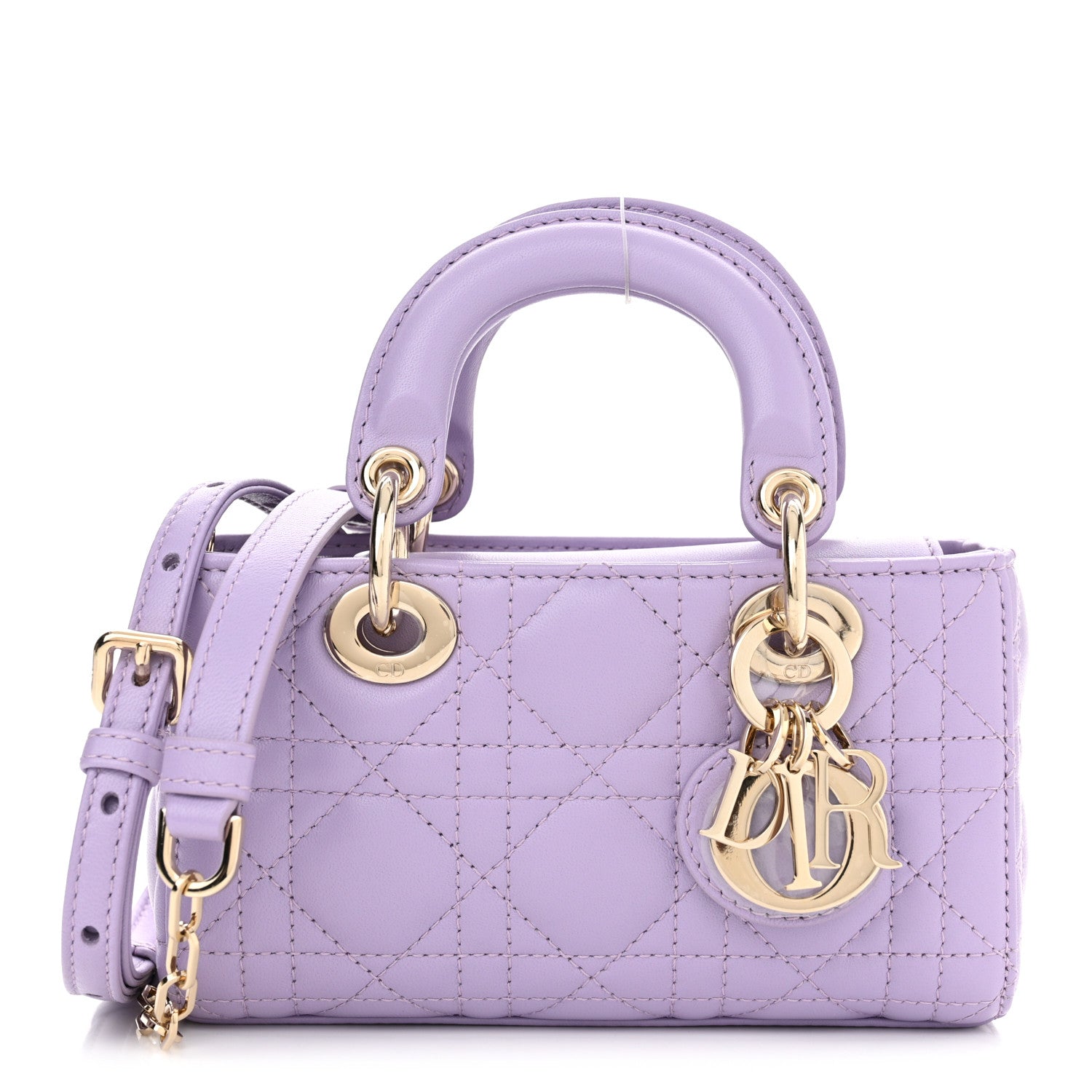 Christian Dior Lambskin Cannage Micro Lady D-Joy Light Purple