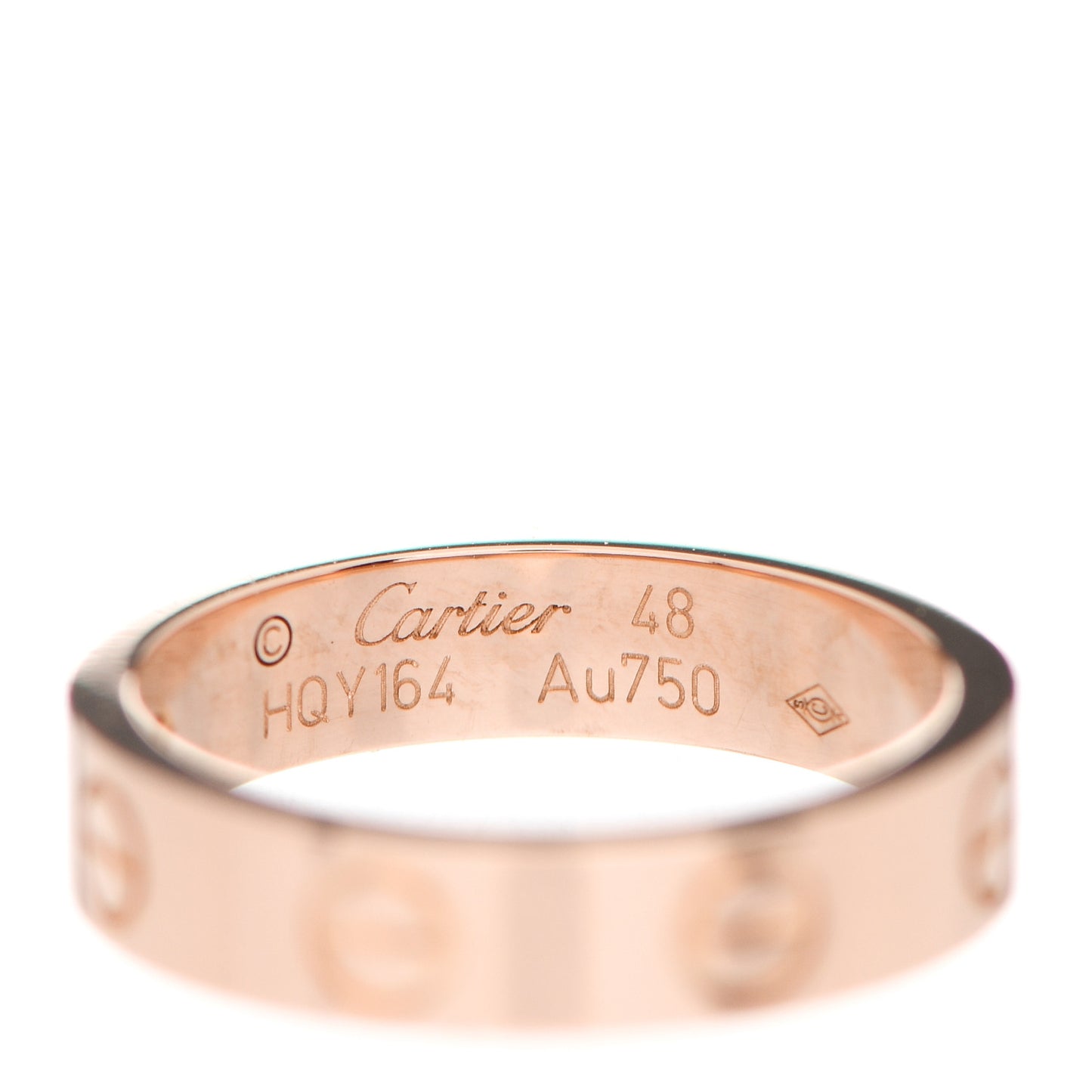 18K Pink Gold Diamond 4mm LOVE Wedding Band Ring 48 4.5