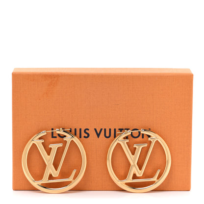 Louis Vuitton Metal Louise Hoop Earrings Gold 5 of 5