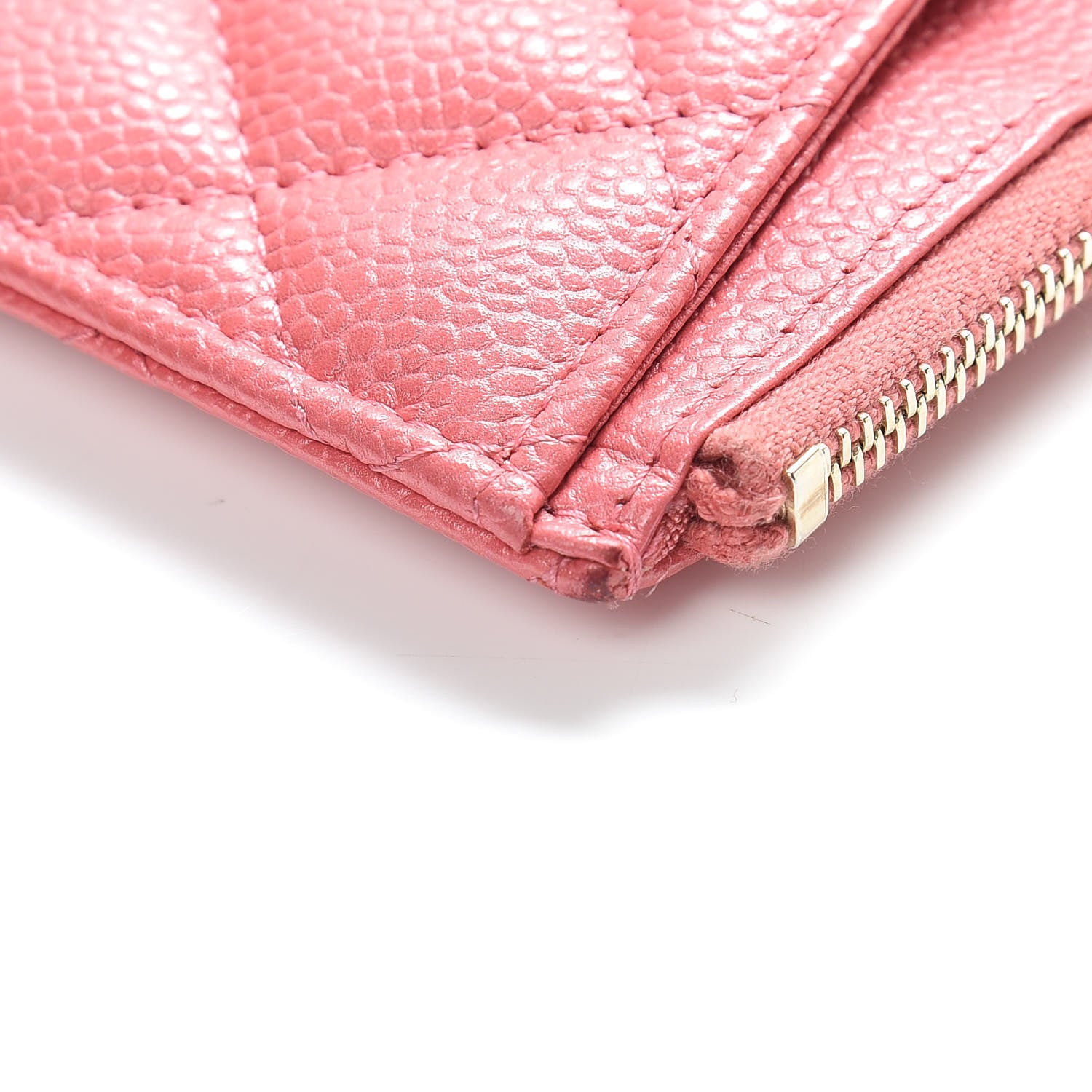Chanel Iridescent Caviar Quilted Classic Zip Pouch Pink 11 of 12