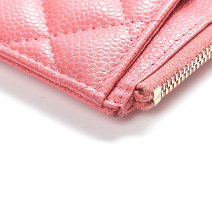 Chanel Iridescent Caviar Quilted Classic Zip Pouch Pink 11 of 12