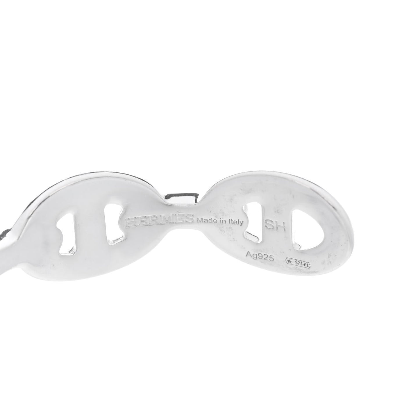 Sterling Silver MM Chaine d'Ancre Enchainee Cuff Bracelet SH