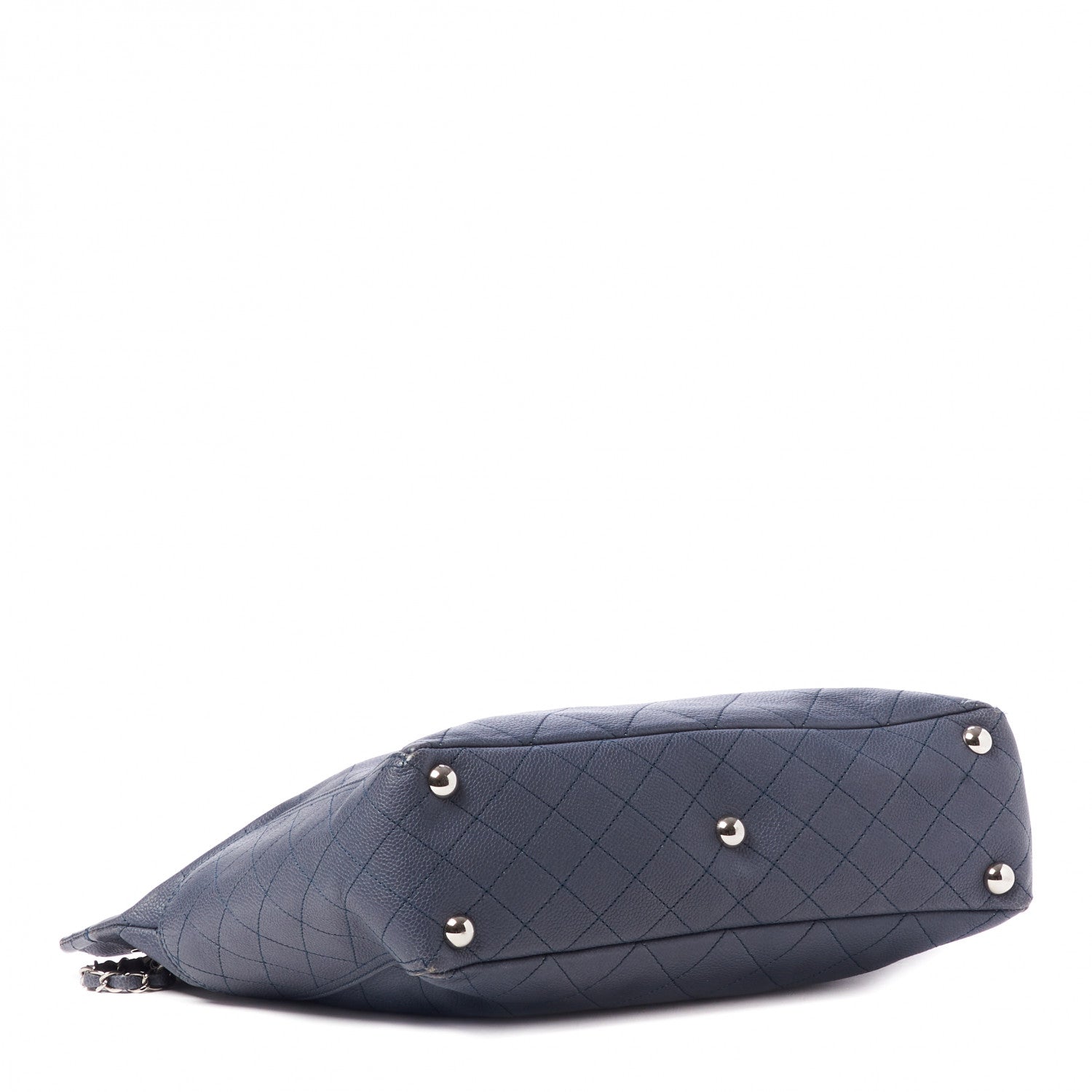 Chanel Caviar Stitched Medium CC Pocket Hobo Blue 3 of 9