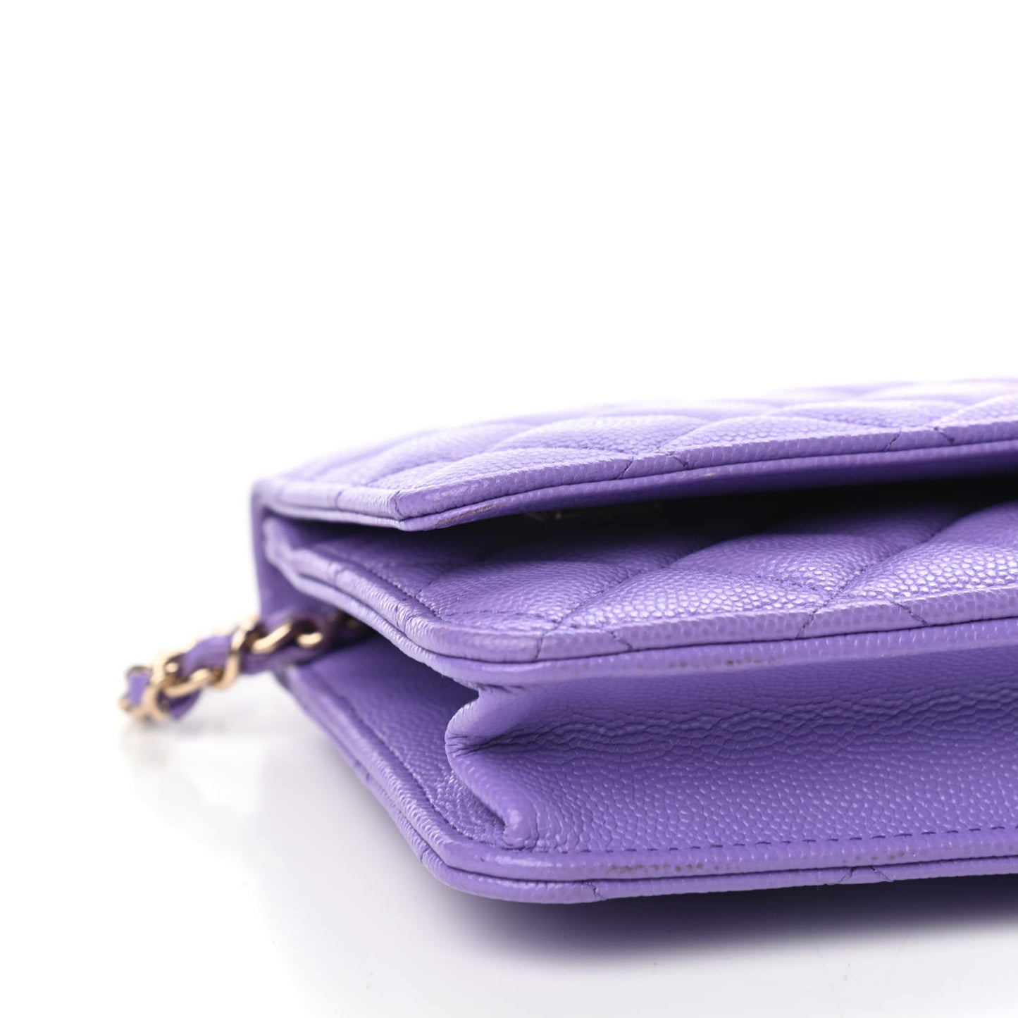 Caviar Quilted Wallet On Chain WOC Purple