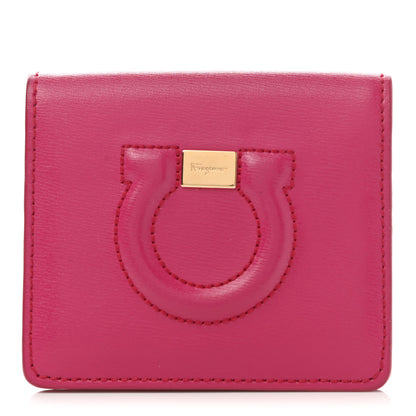 Salvatore Ferragamo Grained Calfskin Cardholder Wallet Fuchsia Red 1 of 8
