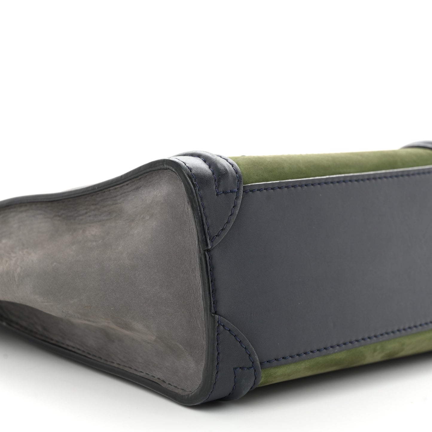 Nubuck Smooth Calfskin Nano Tri-Color Luggage Green