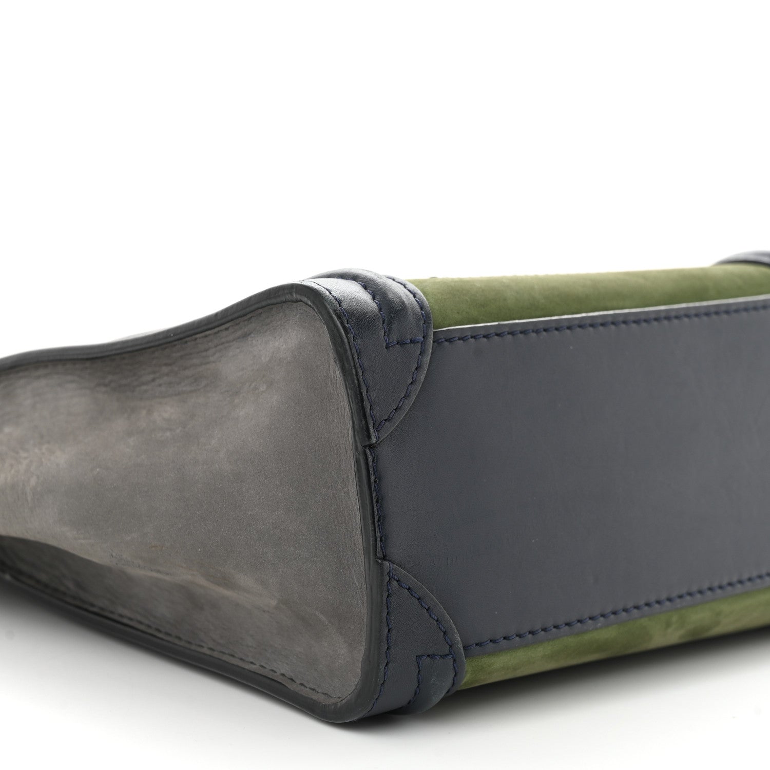 Celine Nubuck Smooth Calfskin Nano Tri-Color Luggage Green 8 of 10