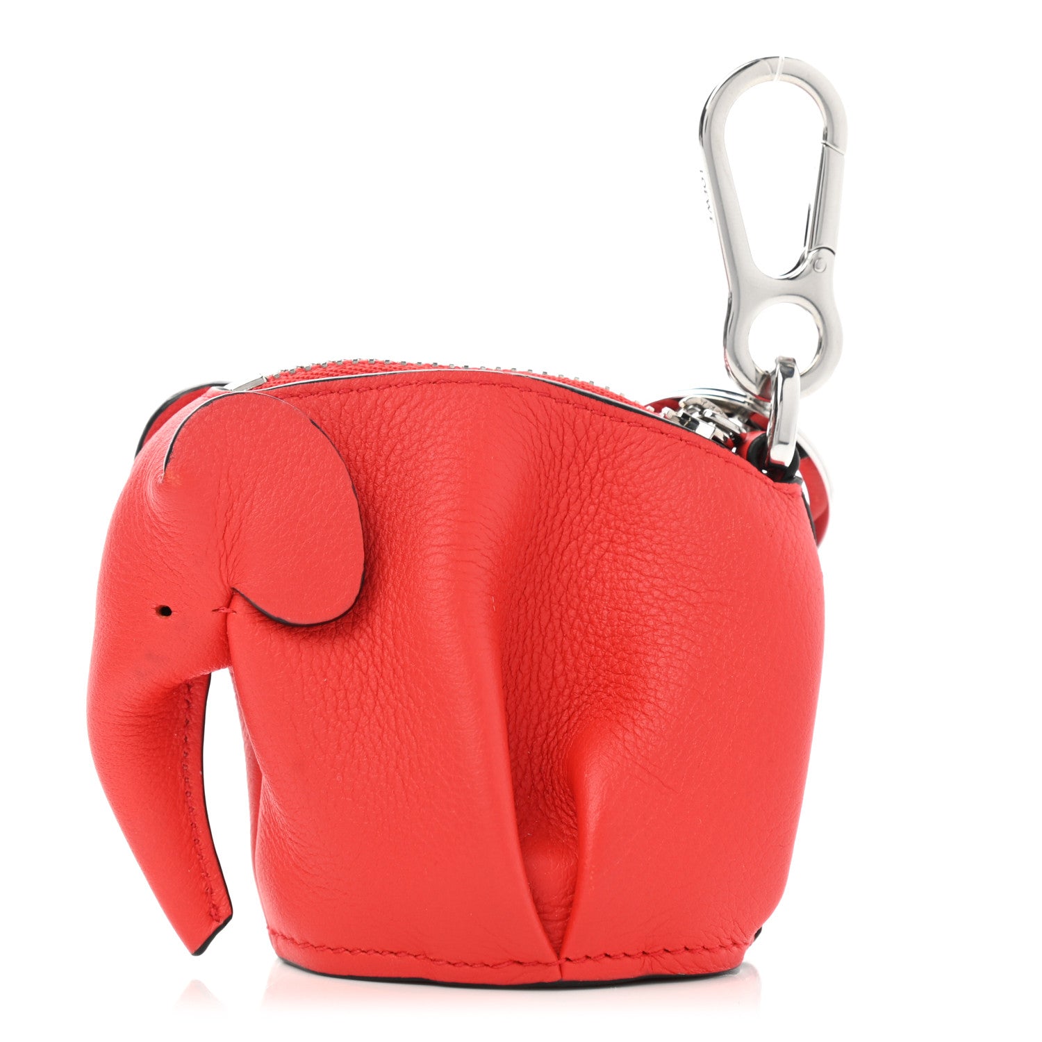 Loewe Calfskin Elephant Coin Purse Bag Charm Key Holder Red 1 of 6