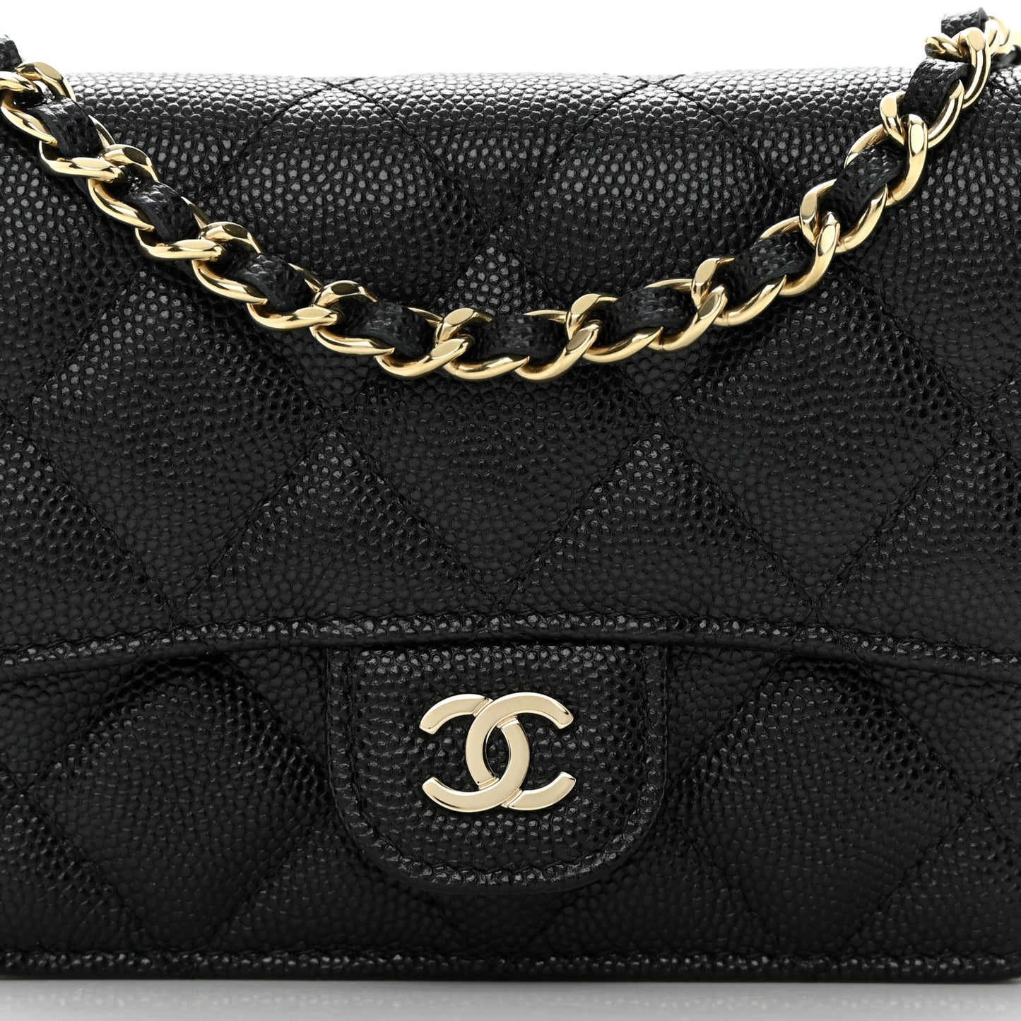 Caviar Quilted Mini Chain Bag Black
