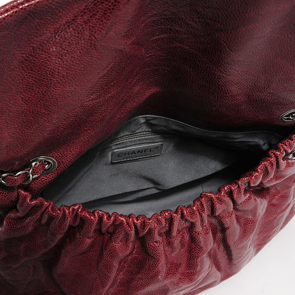 Chanel Grained Calfskin Maxi Elastic Flap Burgundy 5 of 8