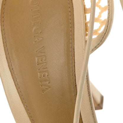 Bottega Veneta Mesh Nappa Stretch Ankle Tie Sandals 40 Ivory 9 of 10
