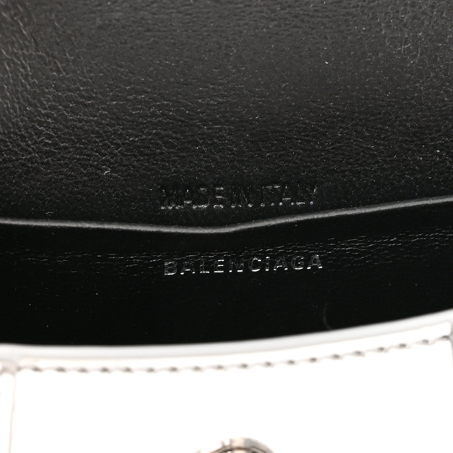 Metallic Calfskin Crocodile Embossed Hourglass Top Handle Bag Mini with Chain Silver
