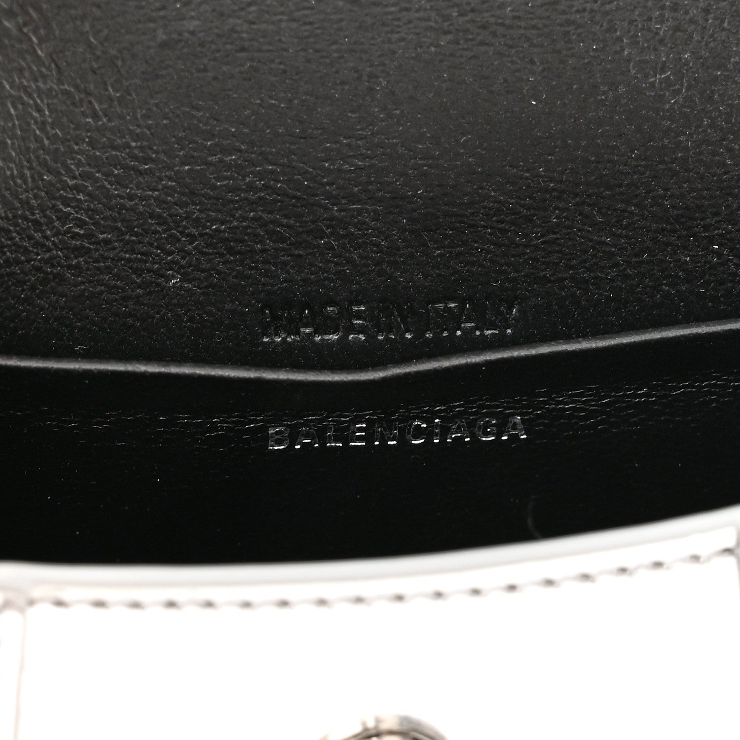 Balenciaga Metallic Calfskin Crocodile Embossed Hourglass Top Handle Bag Mini with Chain Silver 6 of 8
