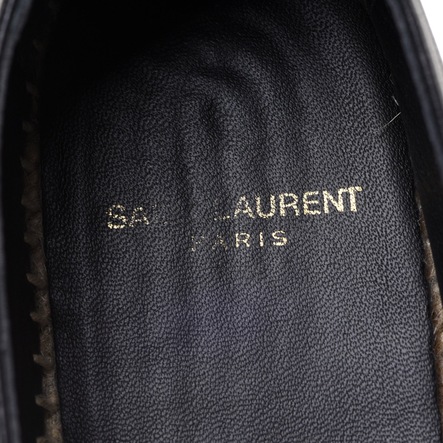 Saint Laurent Lambskin Monogram Espadrilles 36.5 Black 8 of 9