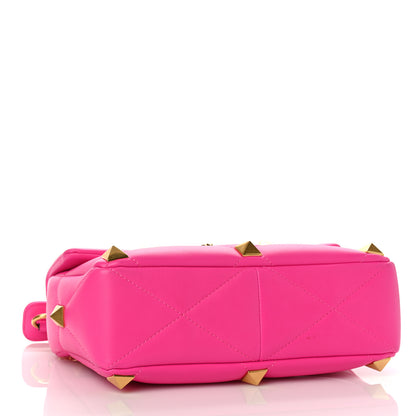 Valentino Garavani Nappa Large Roman Stud Shoulder Bag Pink PP 4 of 8
