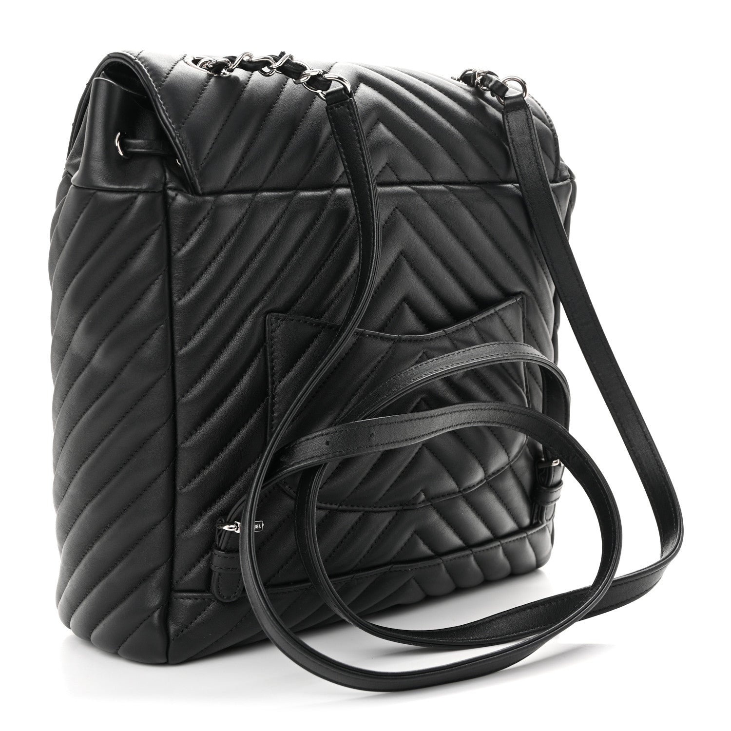 Chanel Calfskin Chevron Quilted Large Urban Spirit Backpack Black 3 of 10