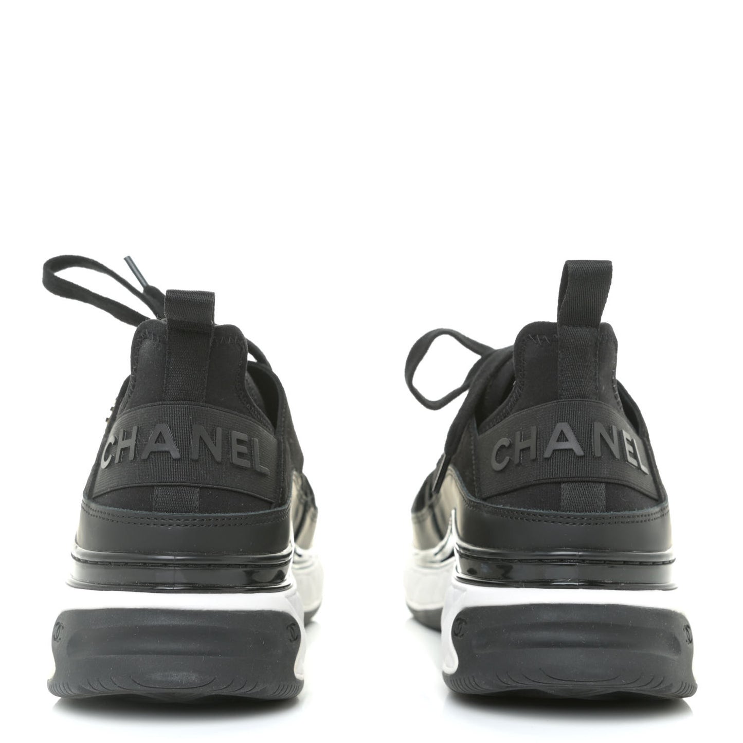 Velvet Calfskin Mixed Fibers CC Sneakers 41 Black