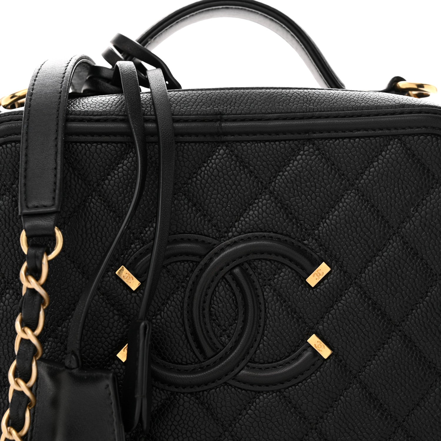 Chanel Caviar Quilted Medium CC Filigree Vanity Case Black 8 of 15