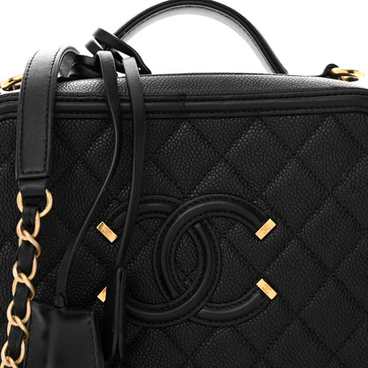 Chanel Caviar Quilted Medium CC Filigree Vanity Case Black 8 of 15