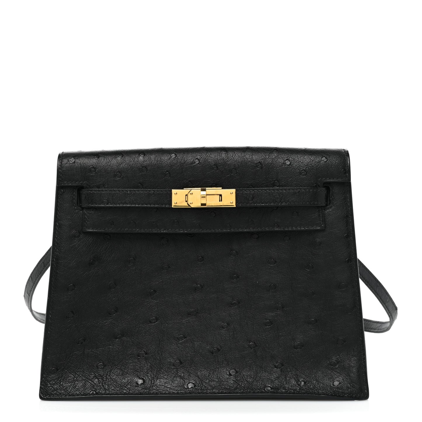 Ostrich Kelly Danse II Belt Bag Black