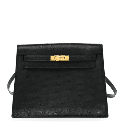 Hermes Ostrich Kelly Danse II Belt Bag Black 1 of 10
