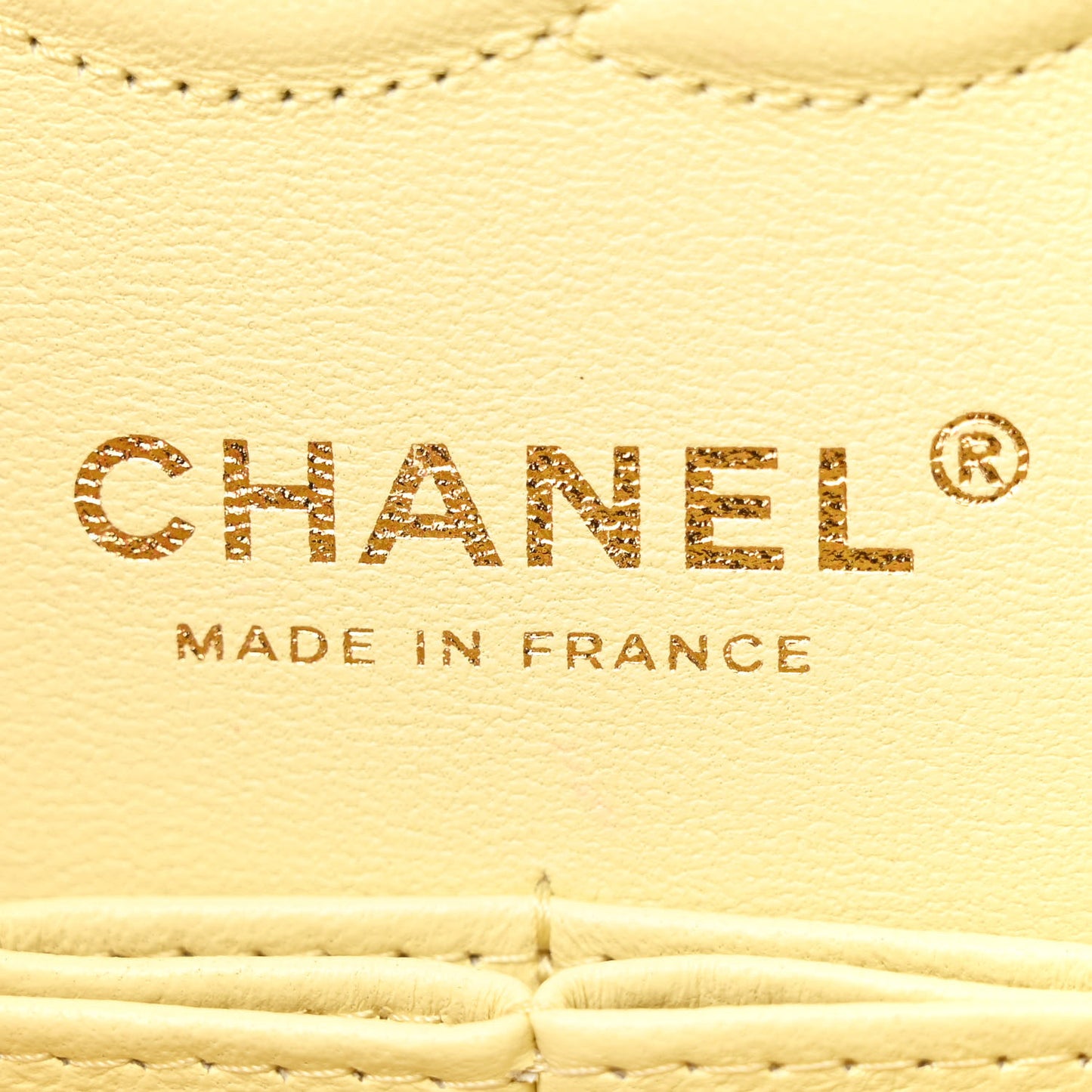 Caviar Quilted Small Double Flap Light Yellow