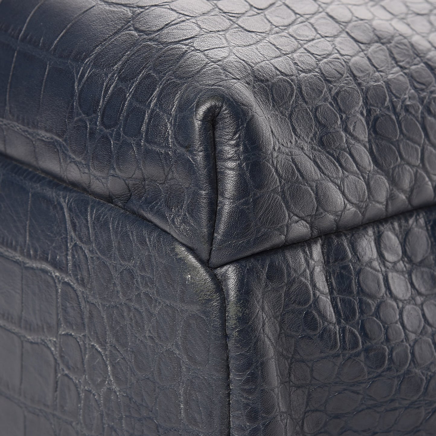 Calfskin Crocodile Embossed Large Luxus Backpack Blue