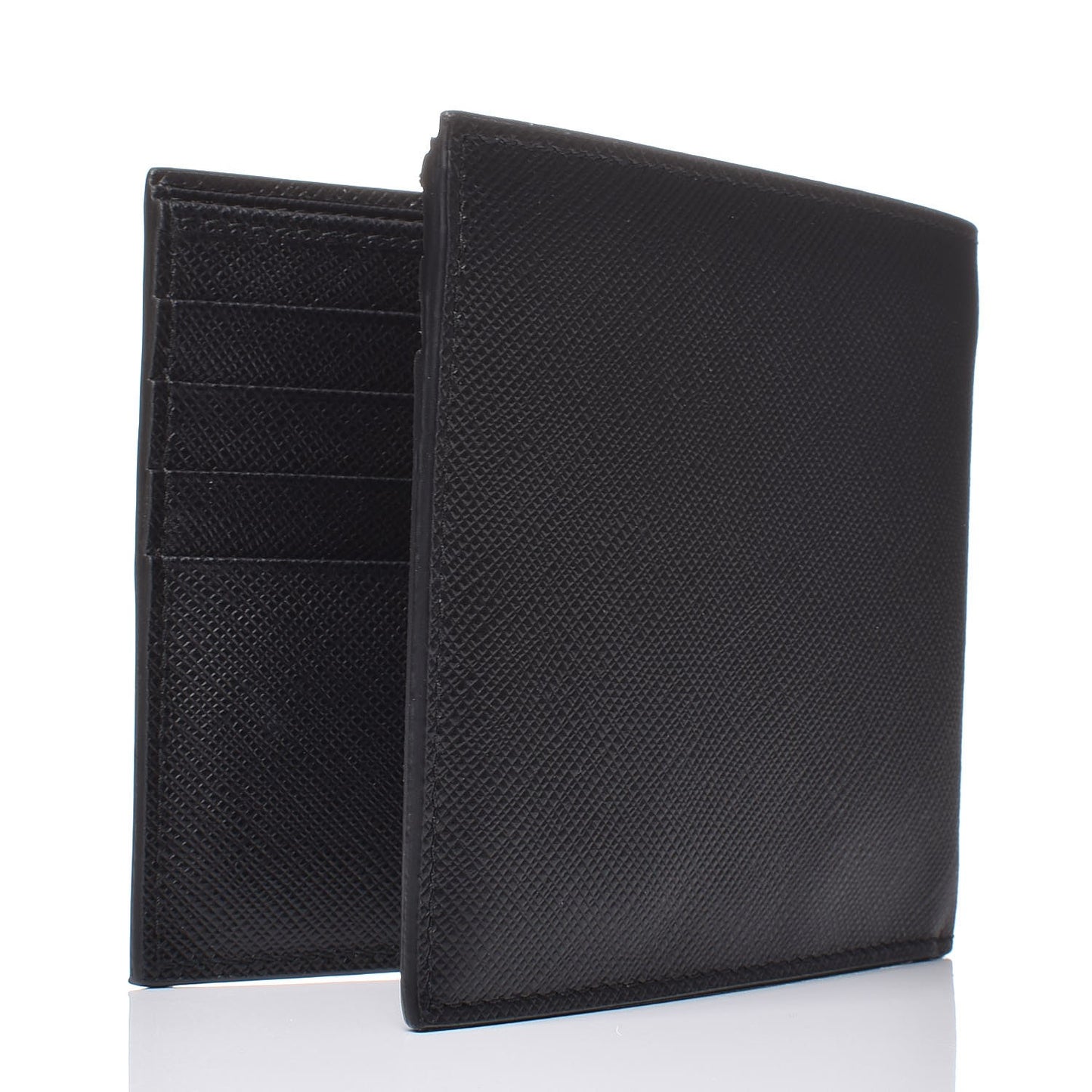 Saffiano Metal Bi-Fold Wallet Black
