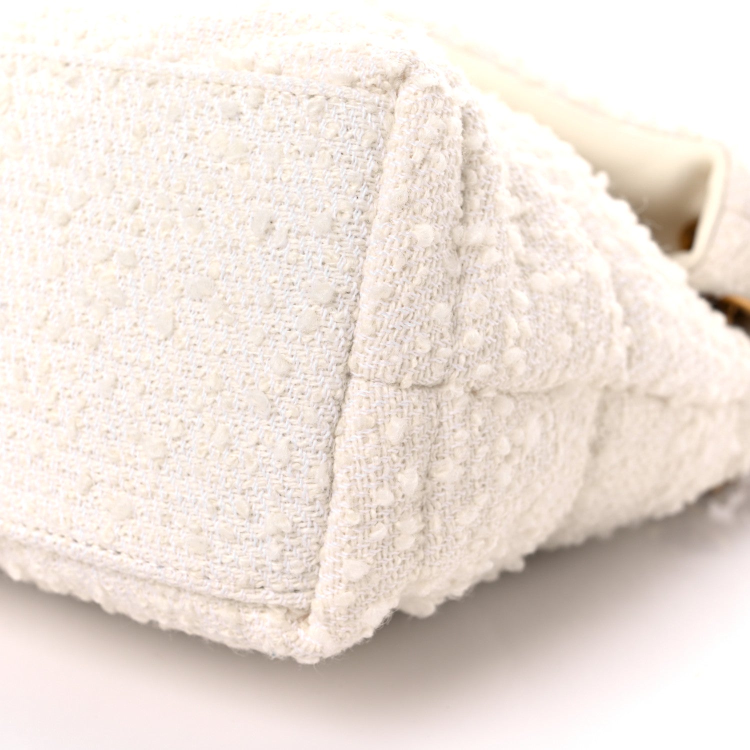 Saint Laurent Boucle Tweed Quilted Small Loulou Puffer Monogram Chain Satchel Crema Soft 9 of 11