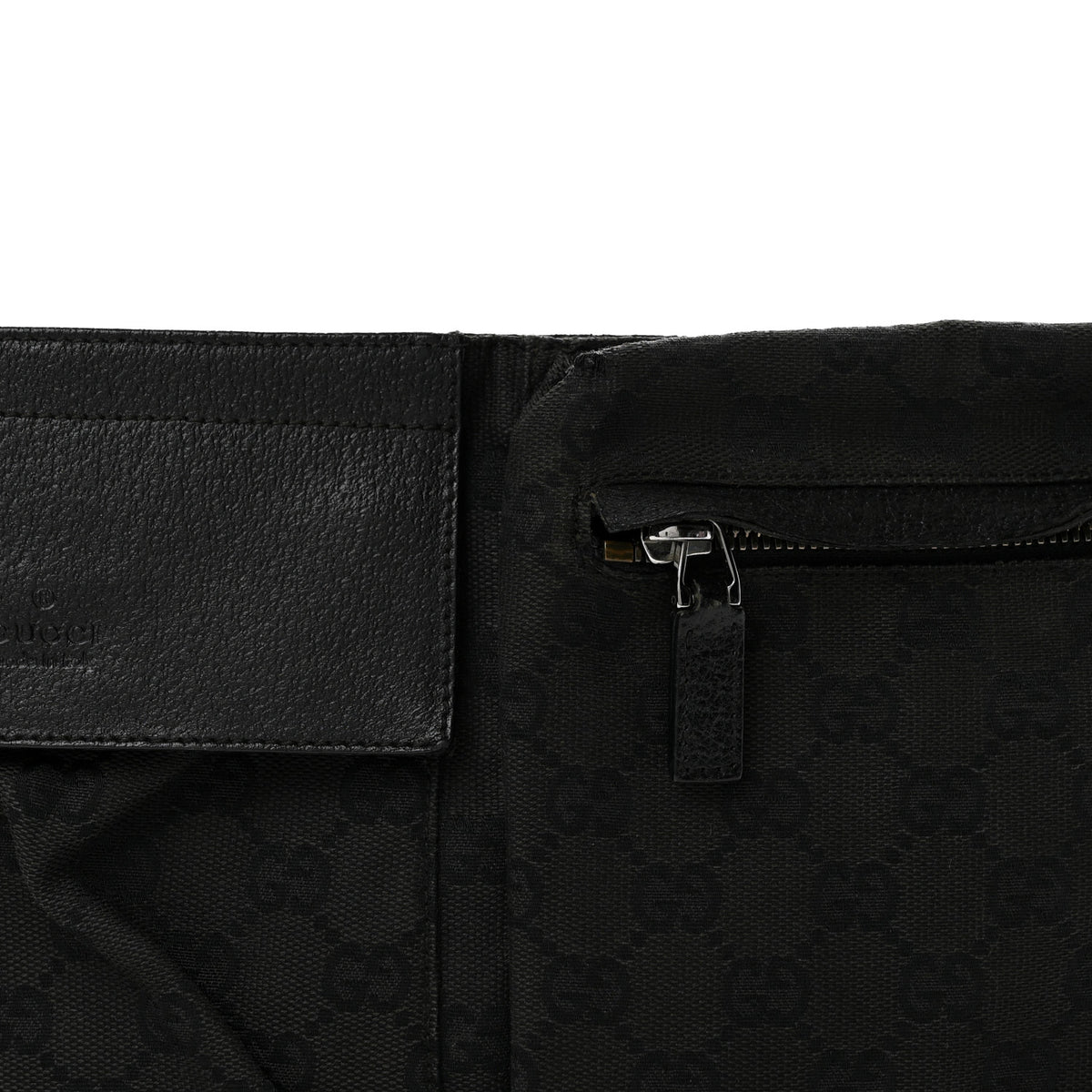GG Monogram Double Pocket Belt Bag Black