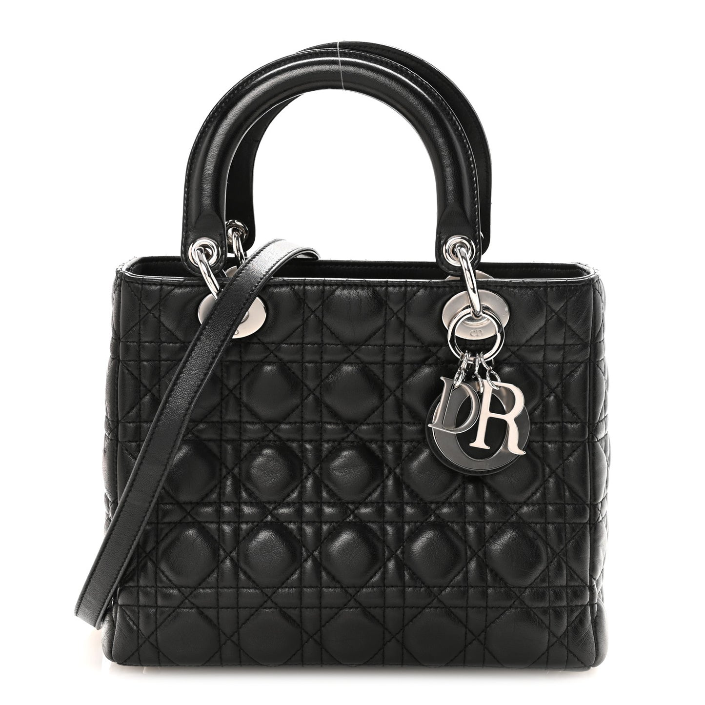 Lambskin Cannage Medium Lady Dior Black