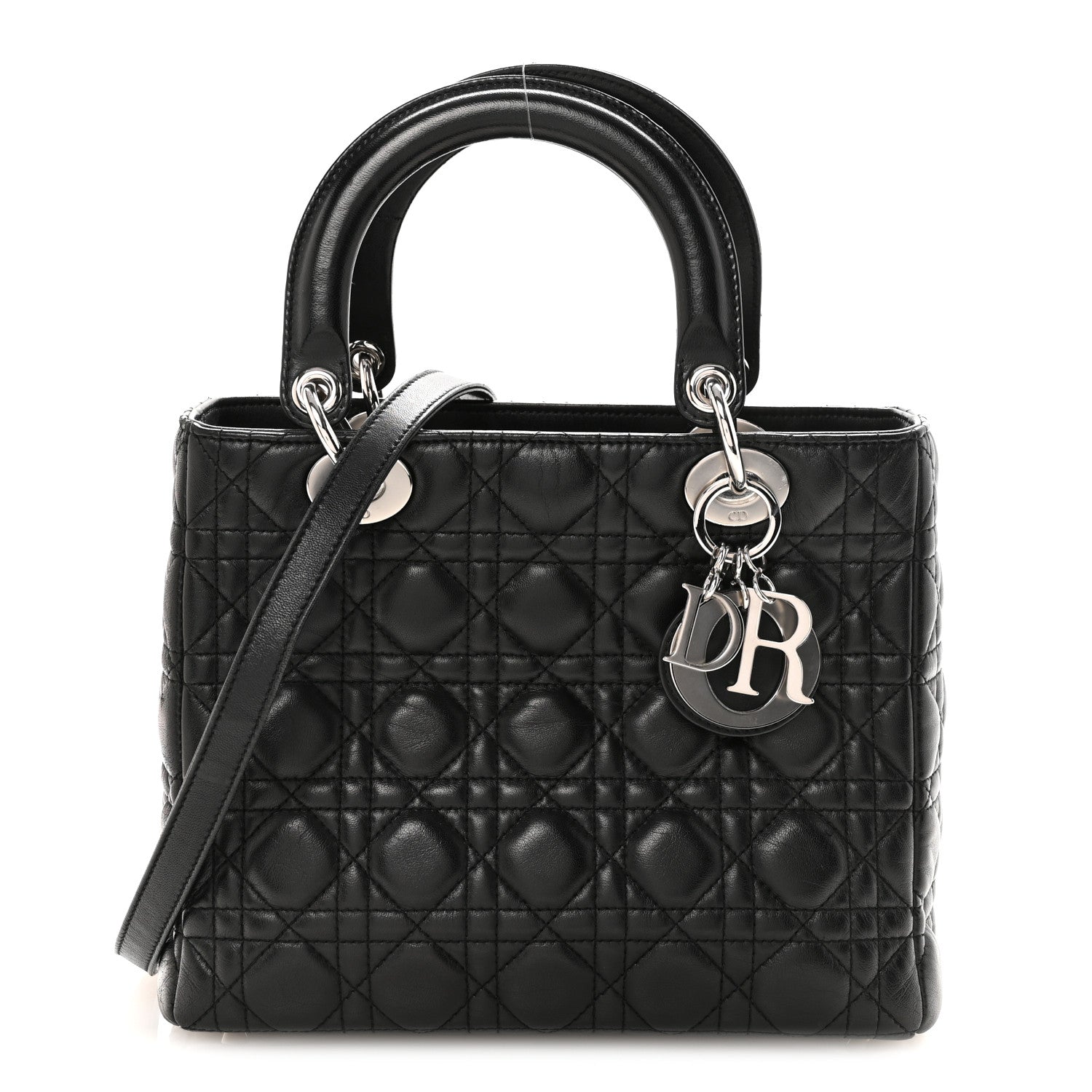 Christian Dior Lambskin Cannage Medium Lady Dior Black 1 of 9