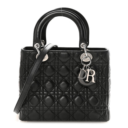 Christian Dior Lambskin Cannage Medium Lady Dior Black 1 of 9