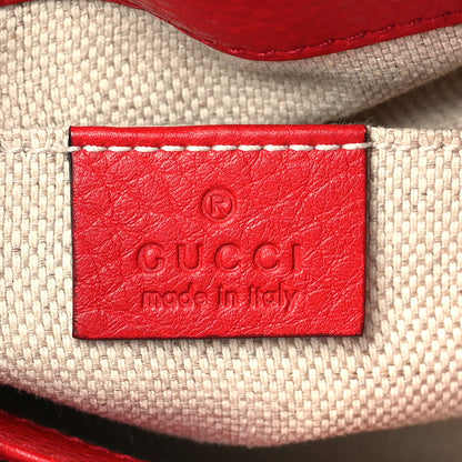 Gucci Pebbled Calfskin Small Soho Chain Shoulder Bag Tabasco Red 6 of 9