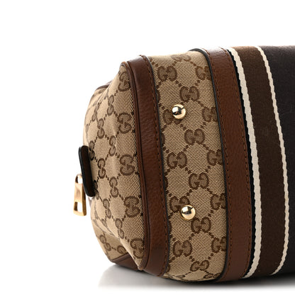 Gucci Monogram Vintage Web Small Boston Brown 8 of 16